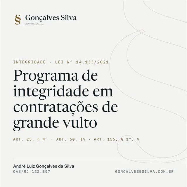 Arte da publicação: Programa de integridade em contratações de grande vulto